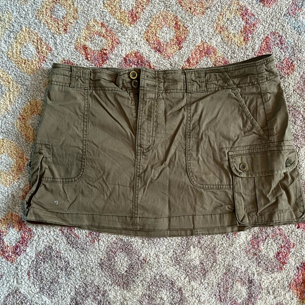 Abercrombie & Fitch Olive Cargo Pocket Mini Skirt